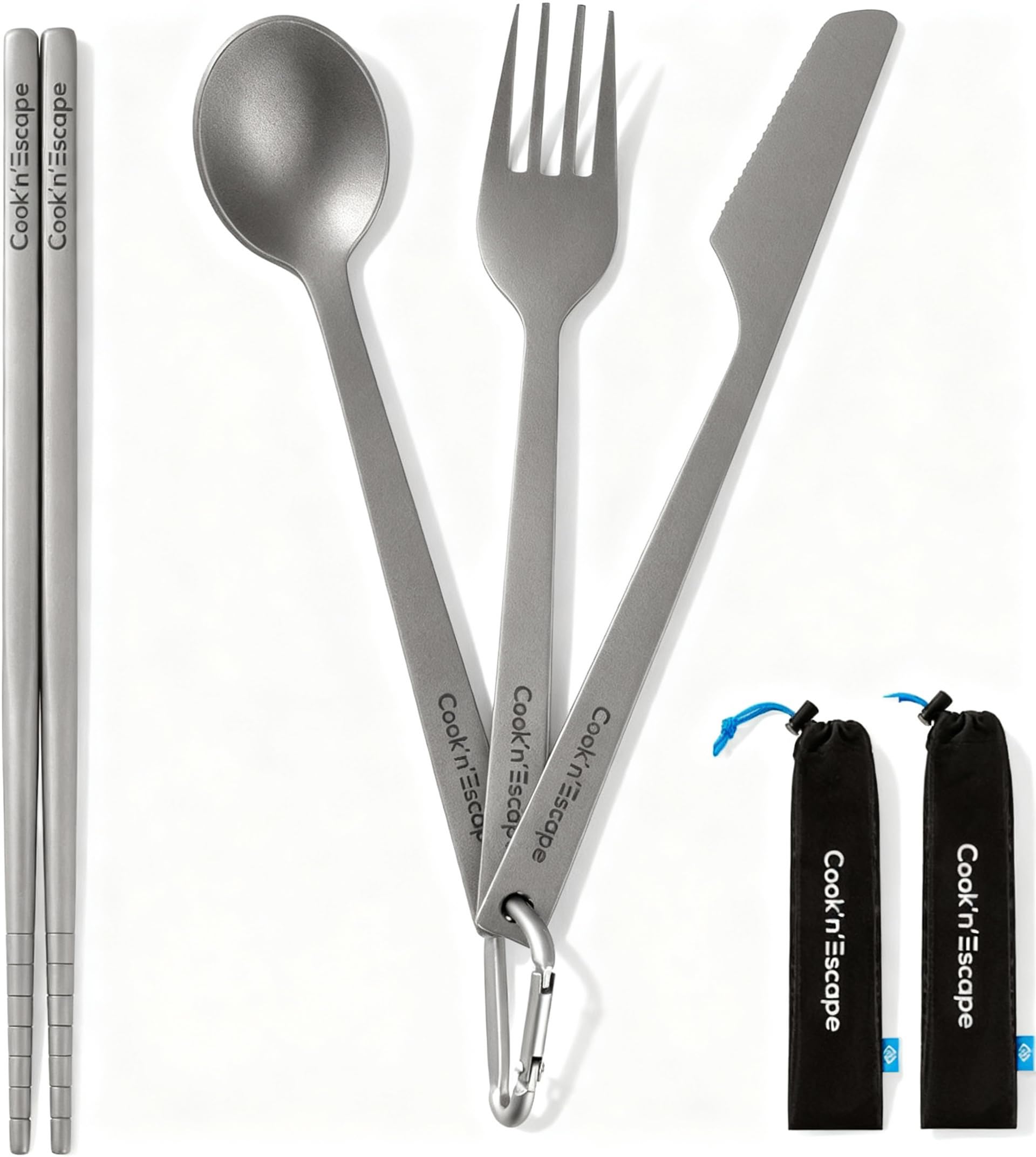 チタンSET マグカップ,スプーンフォーク,スキットル,カラビナ,ピルケース Amazon.co.jp: COOK'N'ESCAPE チタン カトラリーセット 4点 極厚2mm